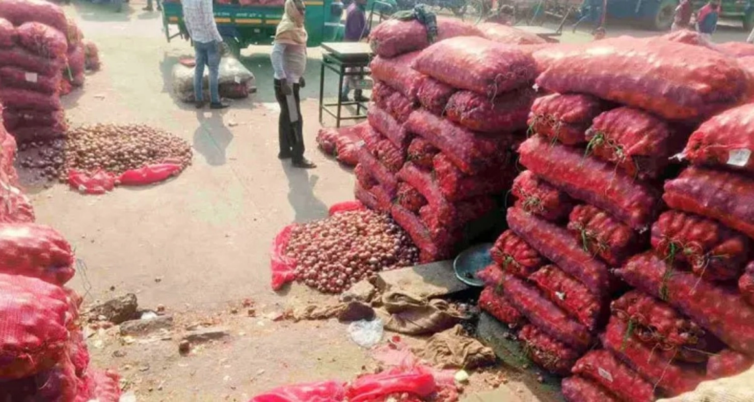 গাজিপুর পাইকারি বাজারে পচছে বস্তা বস্তা পেঁয়াজ, মিলছে না ক্রেতা!