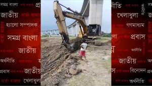 অনুমোদন ছাড়াই পদ্মা রেলসেতুর পিলারের নিচ থেকে কাটা হচ্ছে মাটি