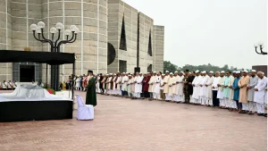 সংসদের দক্ষিণ প্লাজায় সাবেক প্রতিমন্ত্রী হারুন-আল-রশিদের জানাজা অনুষ্ঠিত