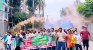 বরিশালে নিষিদ্ধ আওয়ামী লীগের ঝটিকা মিছিল