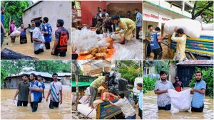 বিশুদ্ধ পানি ও খাবার নিয়ে বাঁশখালীর বন্যার্তদের পাশে চবি শিক্ষার্থীরা