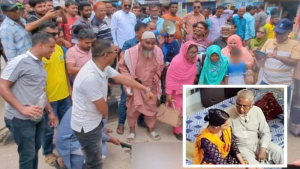 এমপি নজরুলের কুশপুত্তলিকা দাহ, থুথু নিক্ষেপ