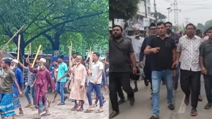 বিএনপি ও জামায়াতের পাল্টাপাল্টি মিছিল ঘিরে চুয়াডাঙ্গায় উত্তেজনা