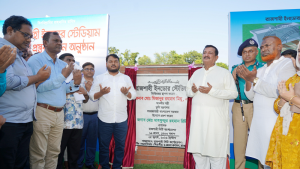 রাজশাহী ইনডোর স্টেডিয়াম নির্মাণ কাজের ভিত্তিপ্রস্তর স্থাপন করলেন ভূমিমন্ত্রী
