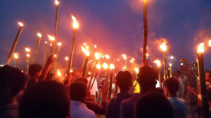 তিস্তা মহাপরিকল্পনার একনেক অনুমোদনের দাবিতে তিস্তাপাড়ে আলোর মিছিল