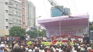 রাজধানীতে ১১ দলীয় ঐক্যের অবস্থান কর্মসূচি শুরু, দলে দলে যোগ দিচ্ছে নেতা-কর্মীরা