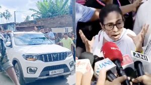 মমতার বহরে জুতা-কাদা নিক্ষেপ, সফর ঘিরে হালিশহরে উত্তেজনা