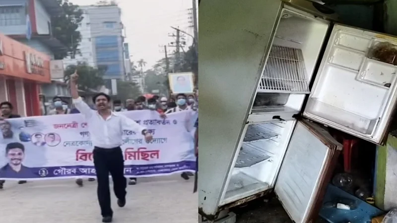 সকালে নিষিদ্ধ ছাত্রলীগের মিছিল করা নেতার বাড়িতে সন্ধ্যায় হামলা