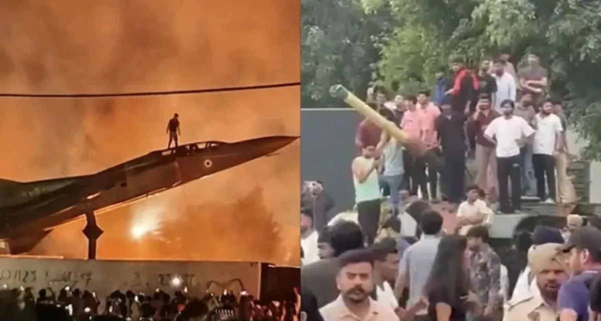 ভারতে রাস্তায় নেমে এলো শতশত শিক্ষার্থী, যুদ্ধবিমান-ট্যাংকে চড়ে বিক্ষোভ